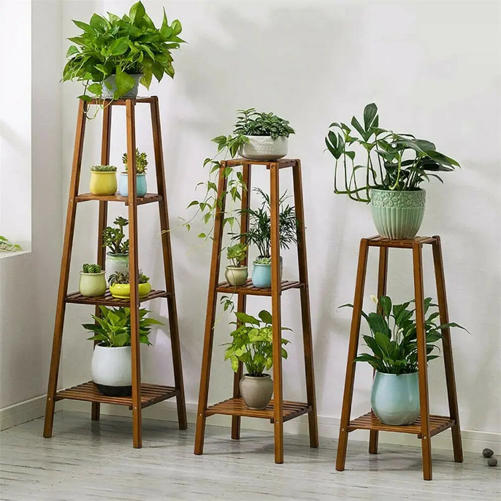 Étagère Angle en Bois Plante Intérieur