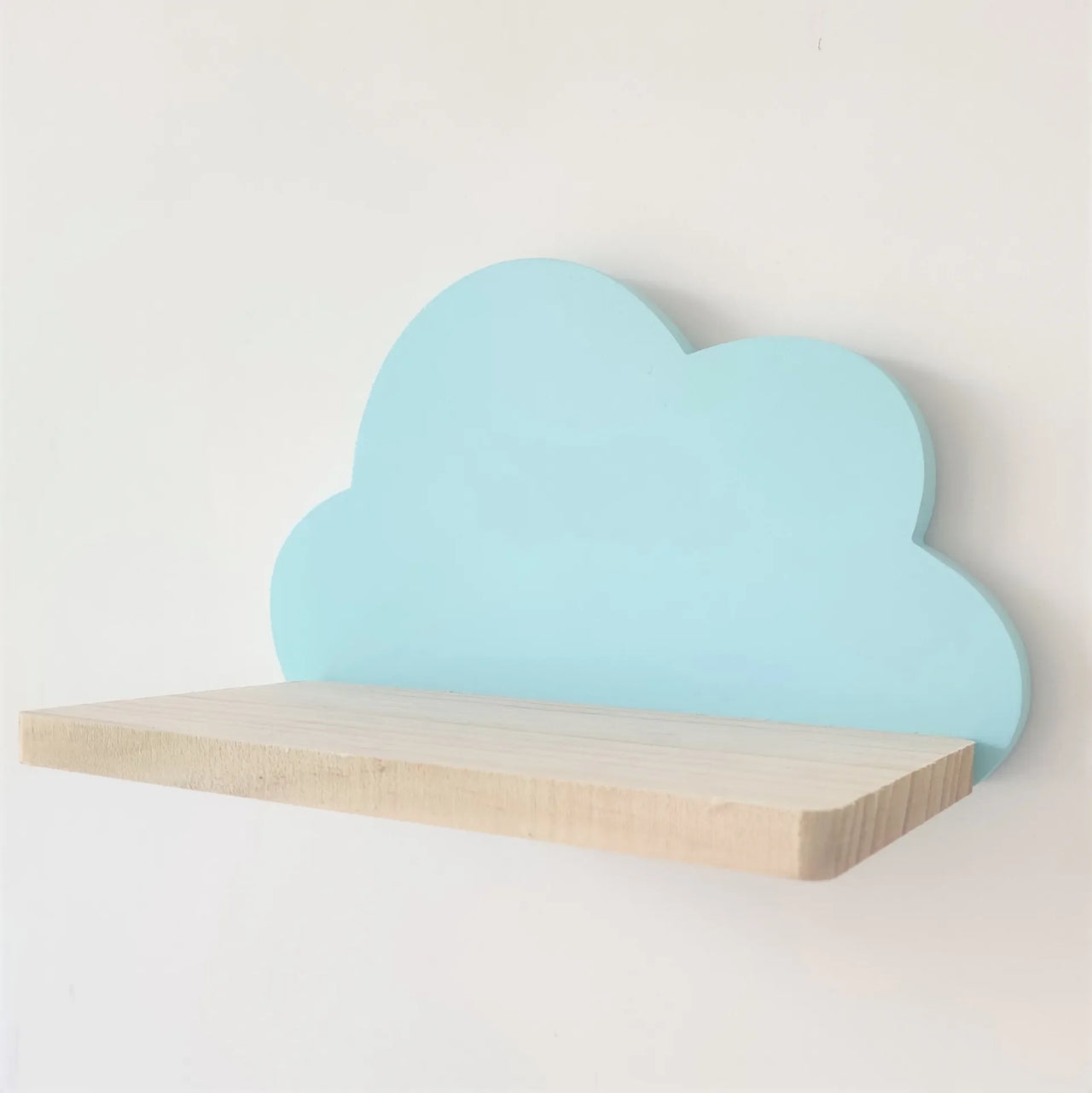 Étagère murale bleue et bois