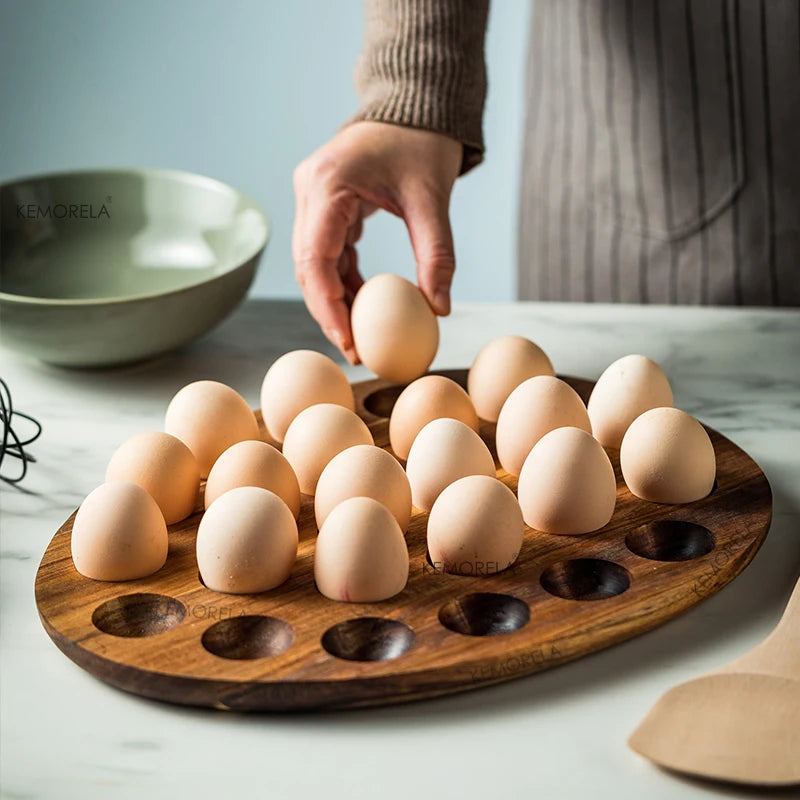 support pour oeufs en bois